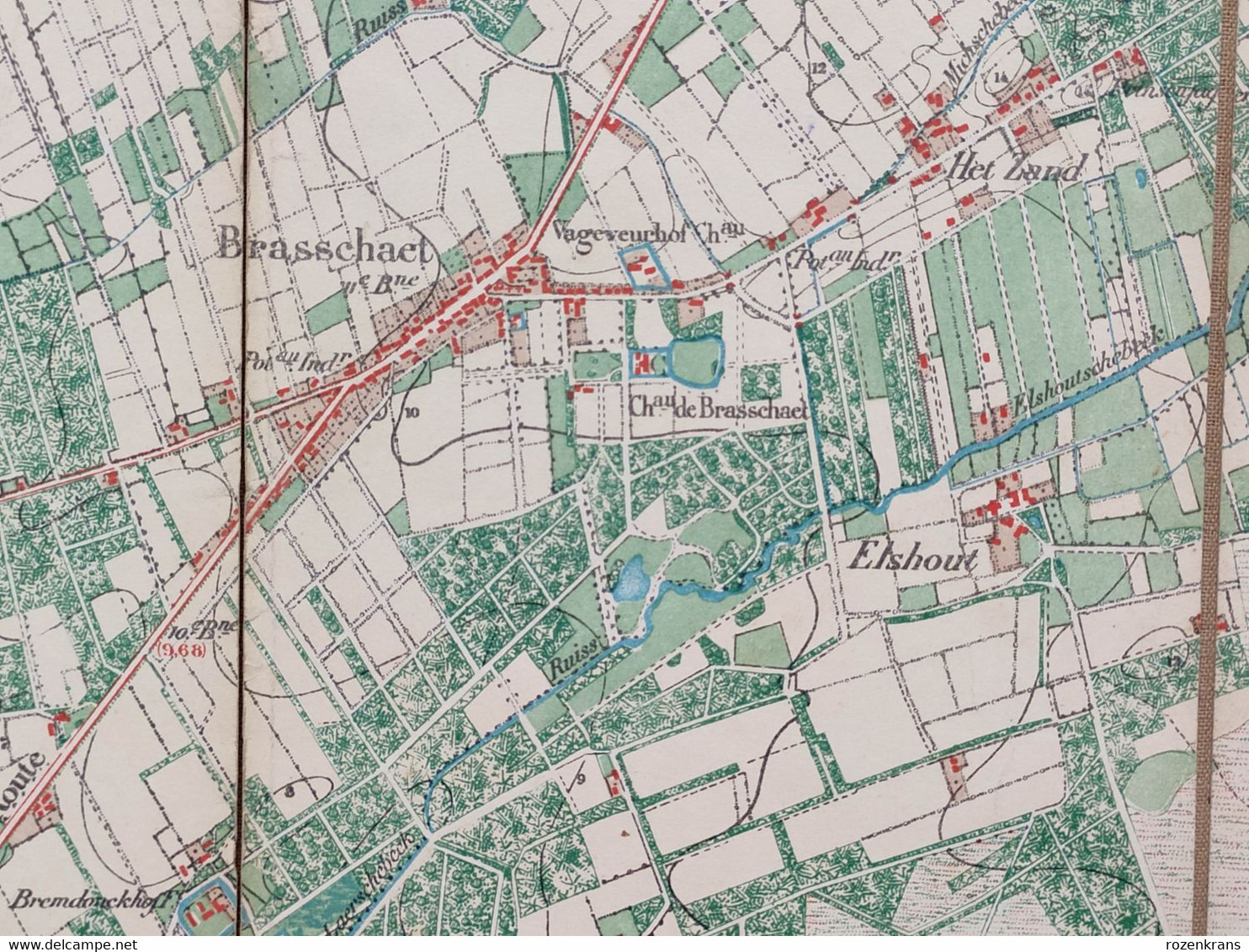 TOPSTUK 1868 Oude Topografische Militaire Kaart Brasschaat Kapellen Bist Schriek Kaart Donk Mik Elshout Kasteel Kamp Van - Topographische Karten