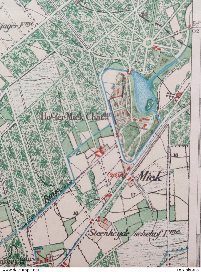 TOPSTUK 1868 Oude Topografische Militaire Kaart Brasschaat Kapellen Bist Schriek Kaart Donk Mik Elshout Kasteel Kamp Van - Cartes Topographiques