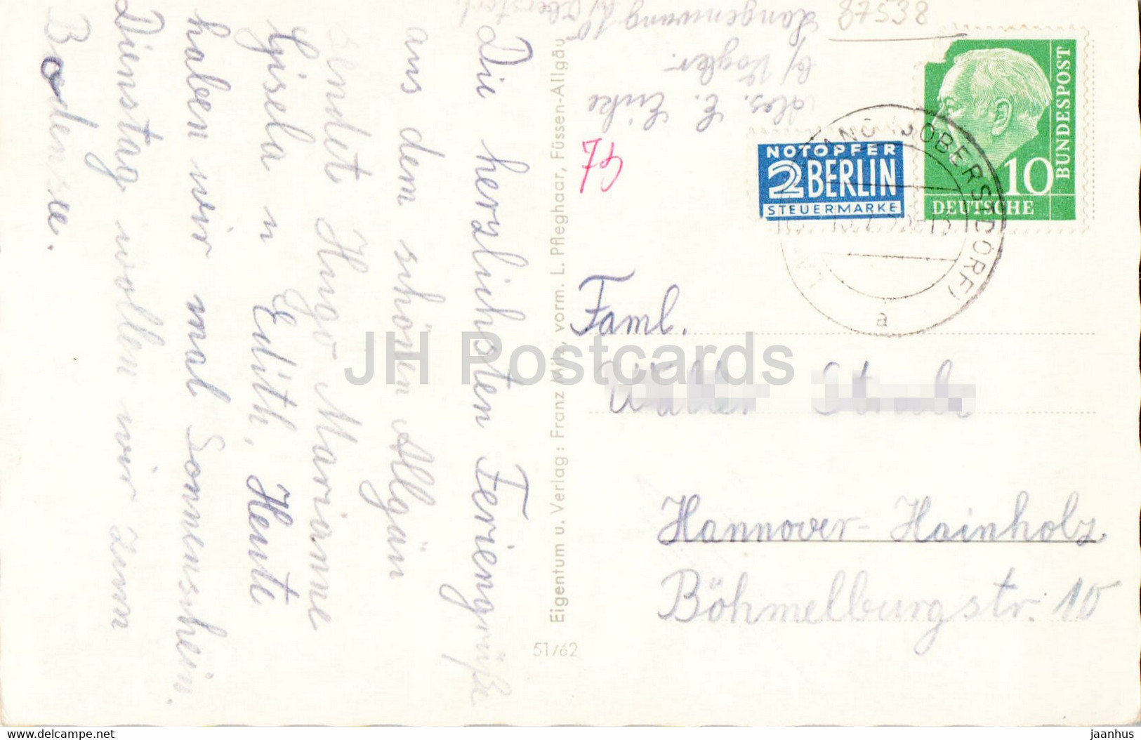 Fischen Im Allgau - Old Postcard - 1950s - Germany - Used - Fischen