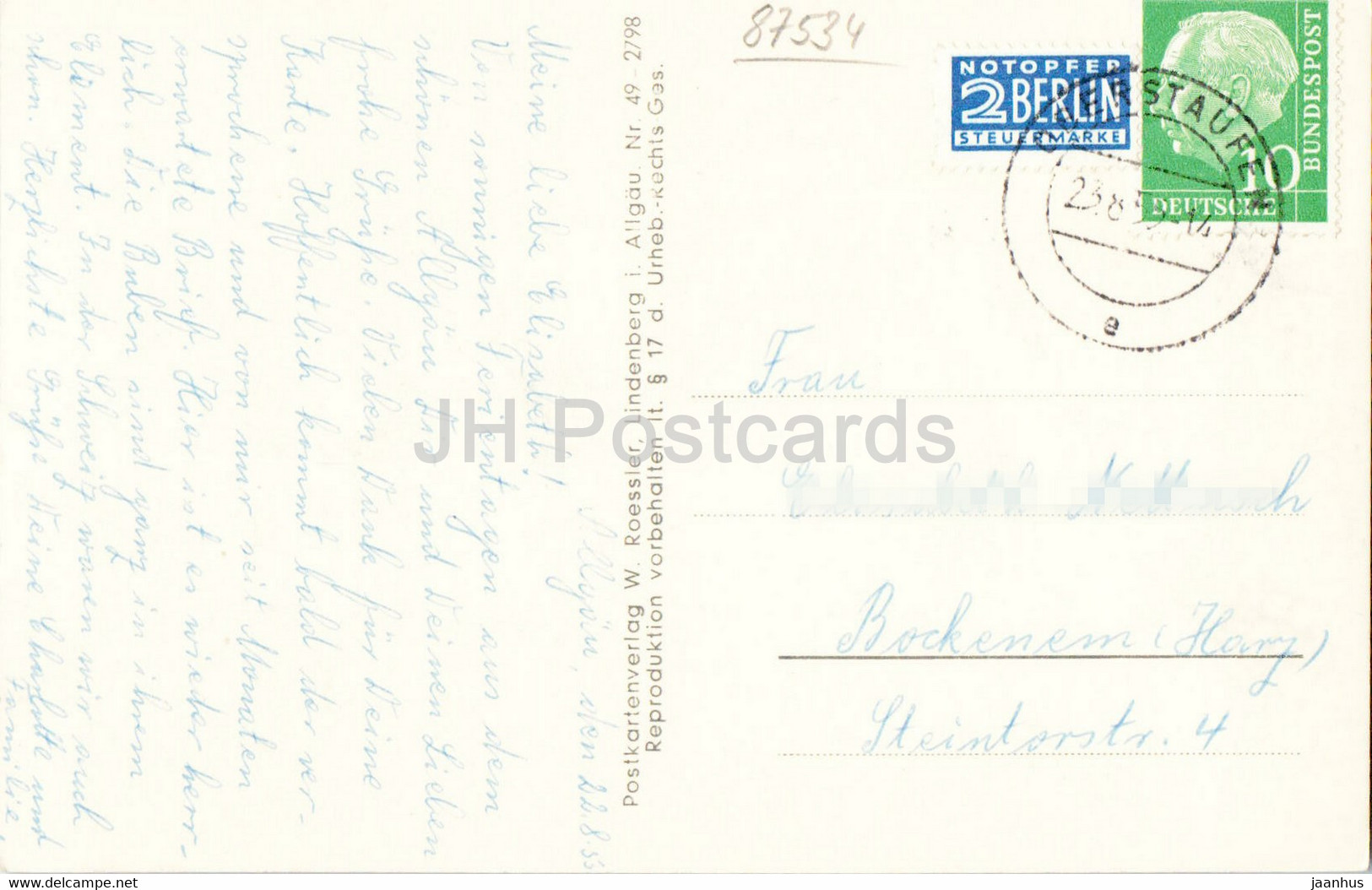 Oberstaufen Mit Santis - Old Postcard - 1955 - Germany - Used - Oberstaufen