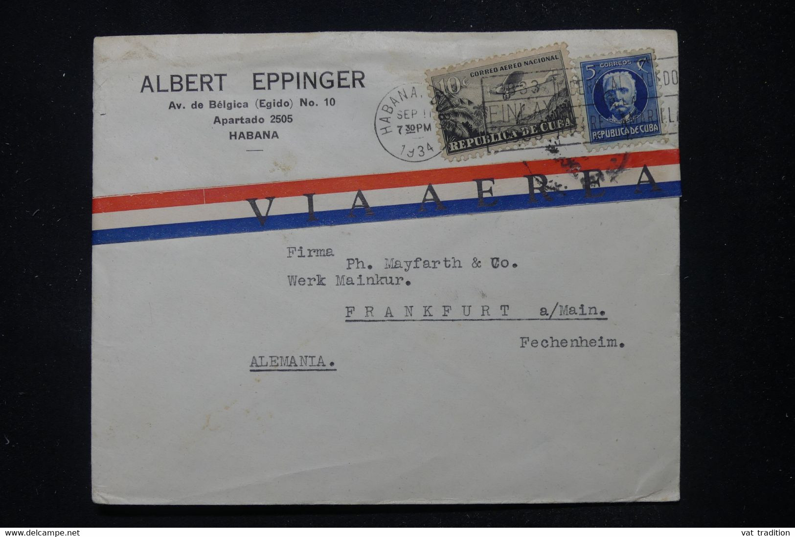 CUBA - Enveloppe Commerciale De Habana Pour L'Allemagne En 1934  - L 111848 - Briefe U. Dokumente