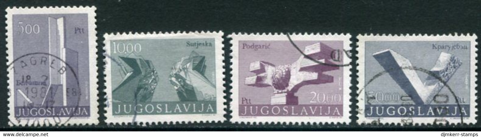 YUGOSLAVIA 1974-82 Definitive: Revolution Monuments Lithographed Used.  Michel 1542-45 IIA - Gebraucht