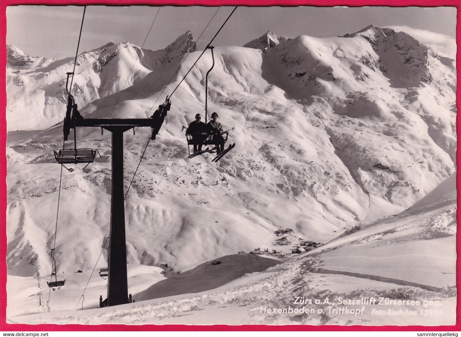 AK: Echtfoto - Zürs Am Arlberg Sessellift Zürsersee, Gelaufen 11. 2. 1966 (Nr.4308) - Zürs