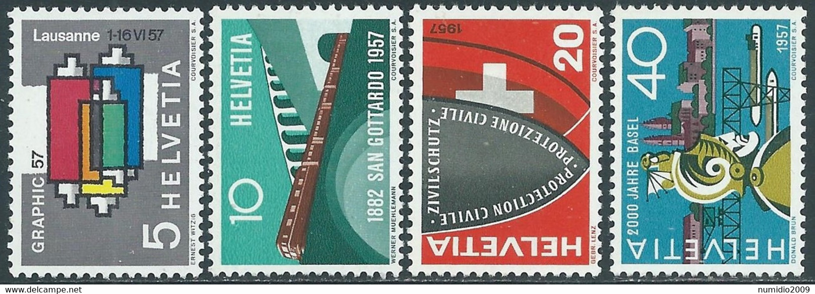 1957 SVIZZERA PROPAGANDA 4 VALORI MNH ** - RA17-8 - Ungebraucht