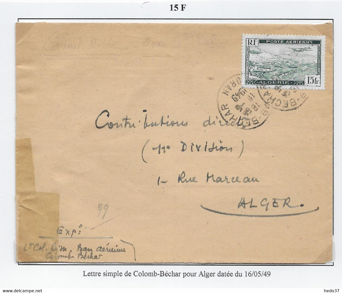 Algérie Poste Aérienne - Oblitérations - Lettre - Posta Aerea