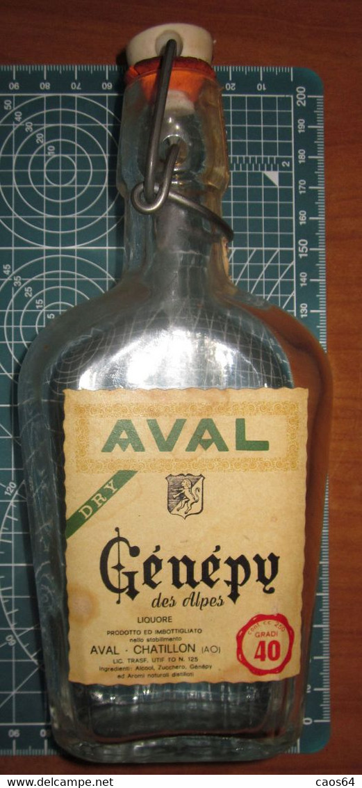 Génépy AVAL Chatillon Aosta Vintage Bottiglia 1/4 Vuota - Licor Espirituoso