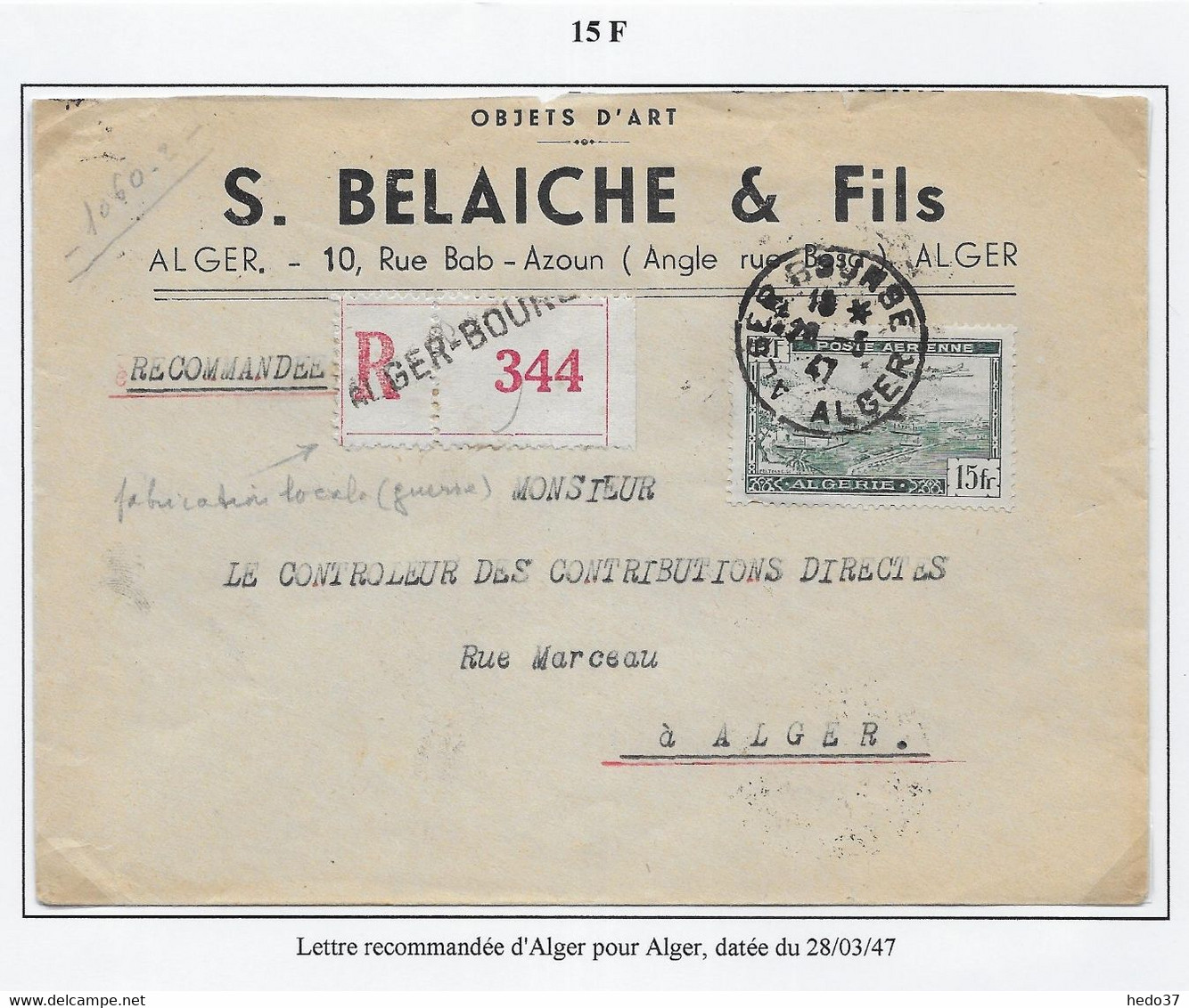 Algérie Poste Aérienne - Oblitérations - Lettre - Airmail