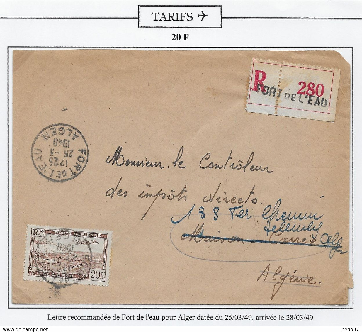 Algérie Poste Aérienne - Oblitérations - Lettre - Airmail