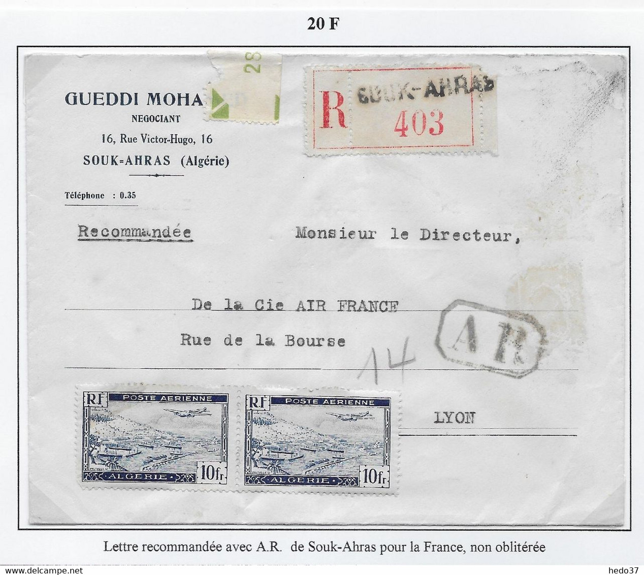 Algérie Poste Aérienne - Oblitérations - Lettre - Poste Aérienne