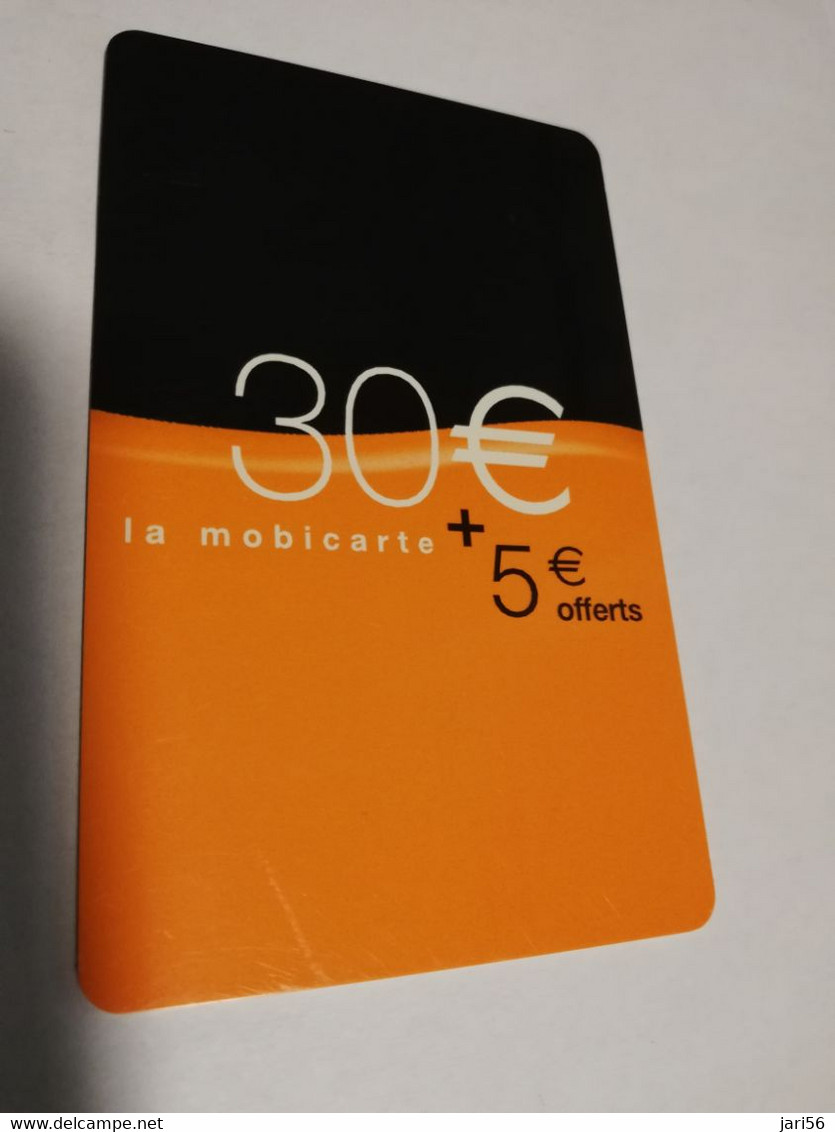 FRANCE/FRANKRIJK   ORANGE € 30,- + €5,- LA MOBICARTE /RECHARGE    PREPAID  USED    ** 6627** - Nachladekarten (Handy/SIM)