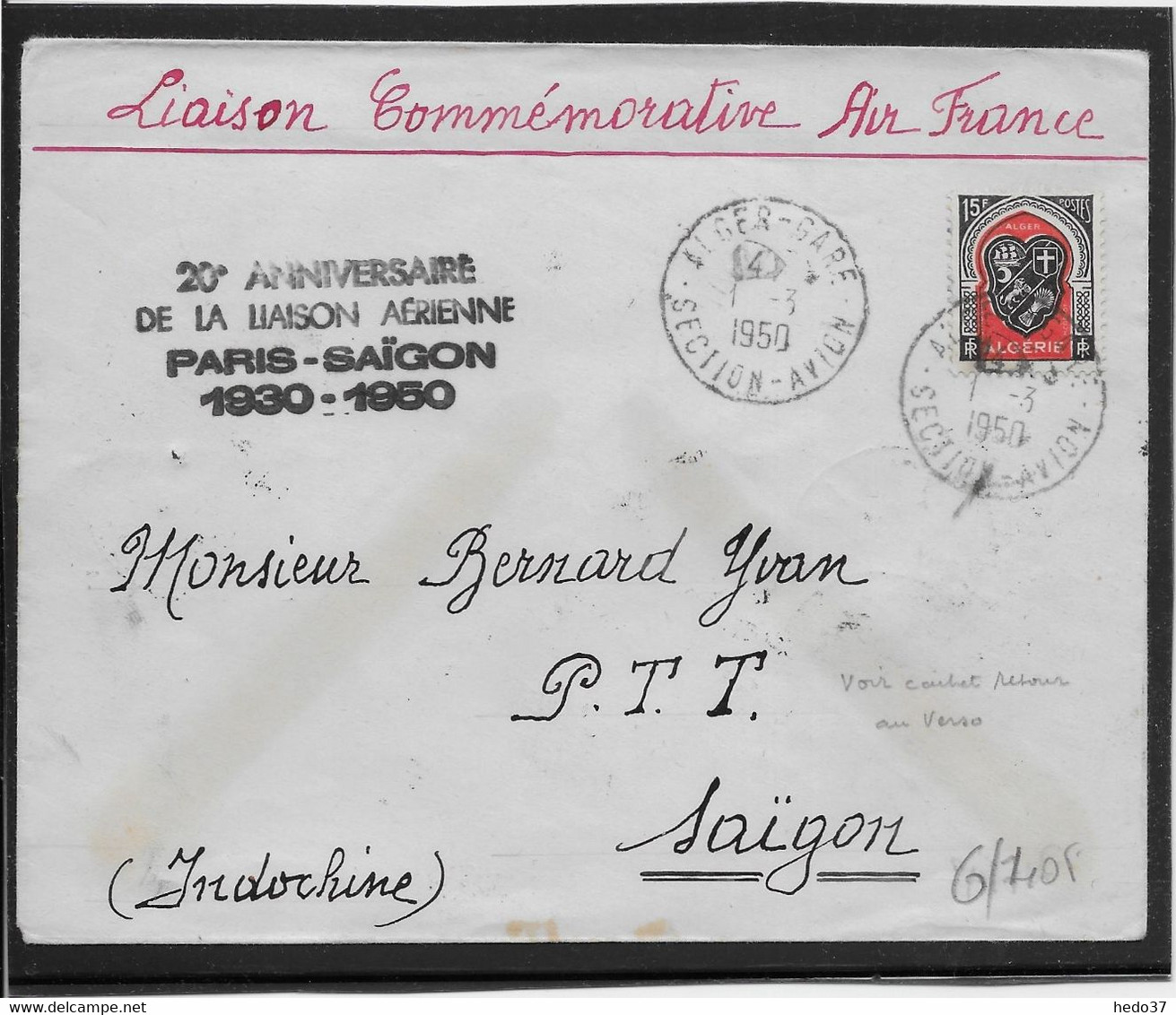 Algérie Poste Aérienne - Oblitérations - Lettre - Airmail