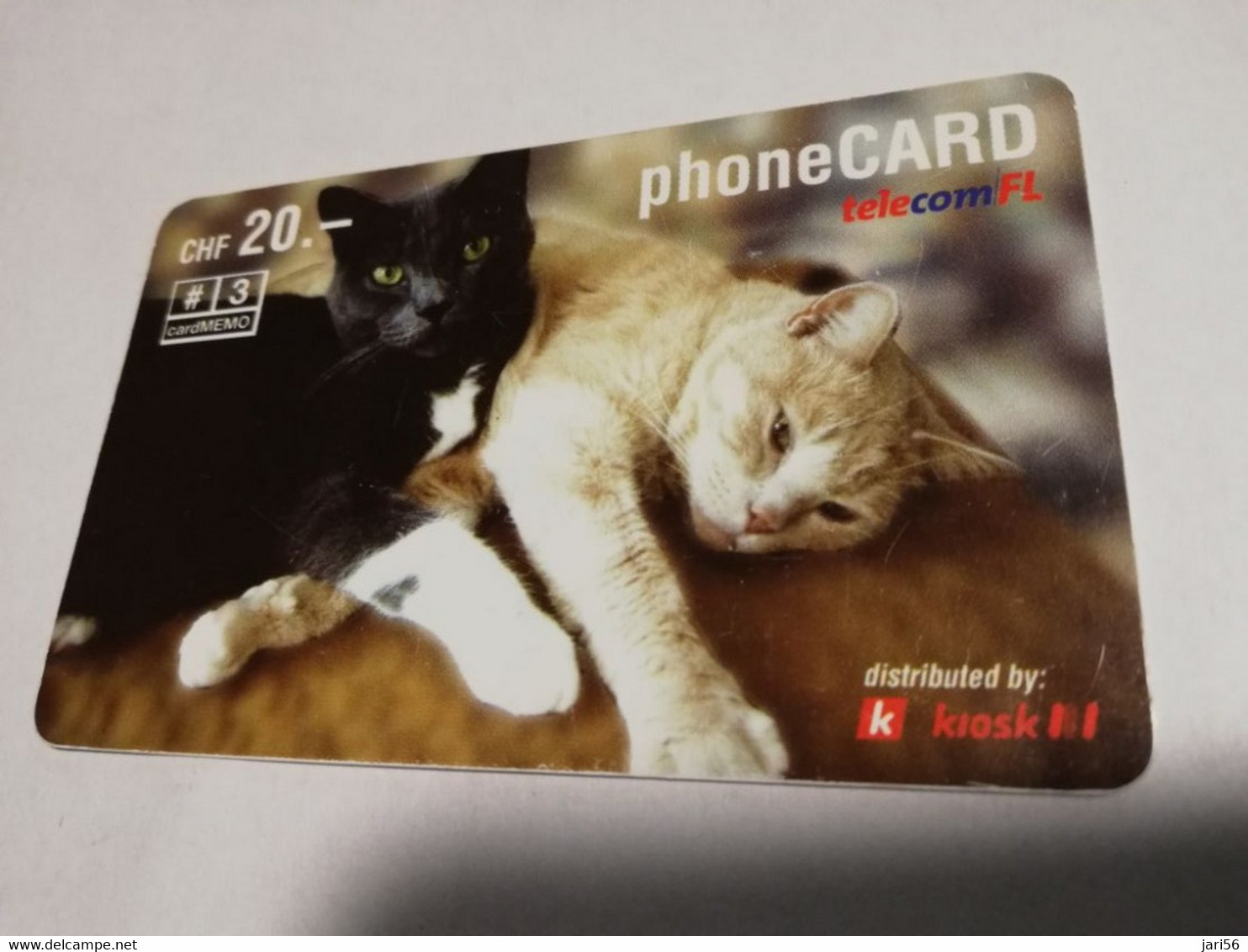 LIECHTENSTEIN ANIMALS CHF 20,- FINE USED PREPAID- 2 CATS     ** 6644** - Liechtenstein