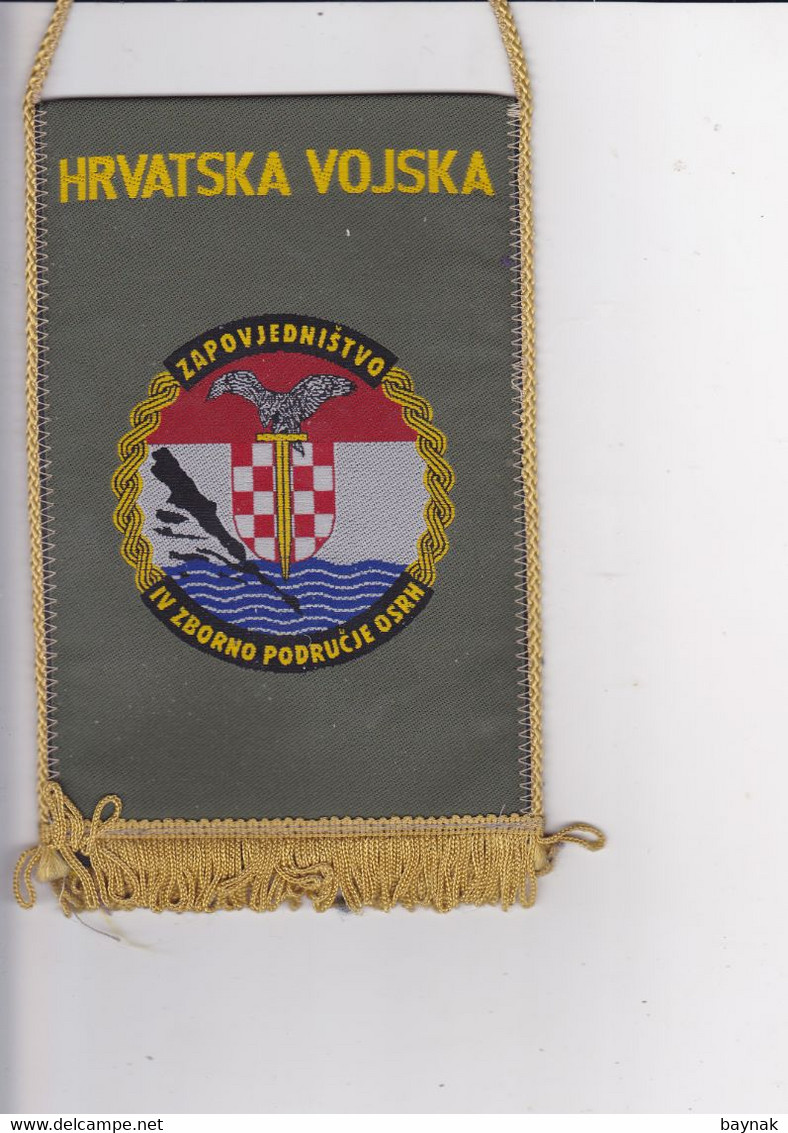 CROATIA  -  HRVATSKA VOJSKA  --  IV. ZBORNO PODRUCJE OSRH  --  19 Cm X 11 Cm  -  BANNER, PENNANT, DRAPEAU - Banderas