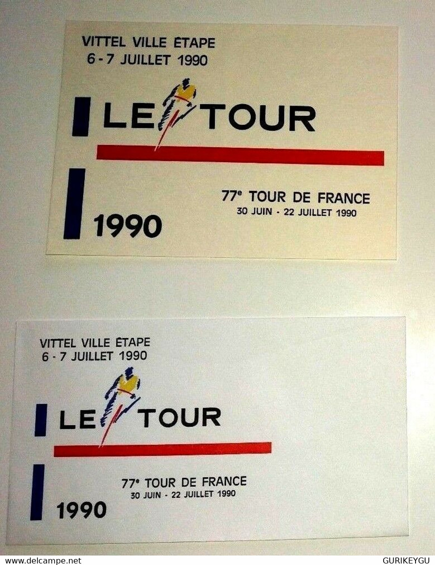 77 LE TOUR DE FRANCE 07/1990 VITTEL VOSGES Enveloppe Carte Postale Maillot Jaune - Lug & Semic