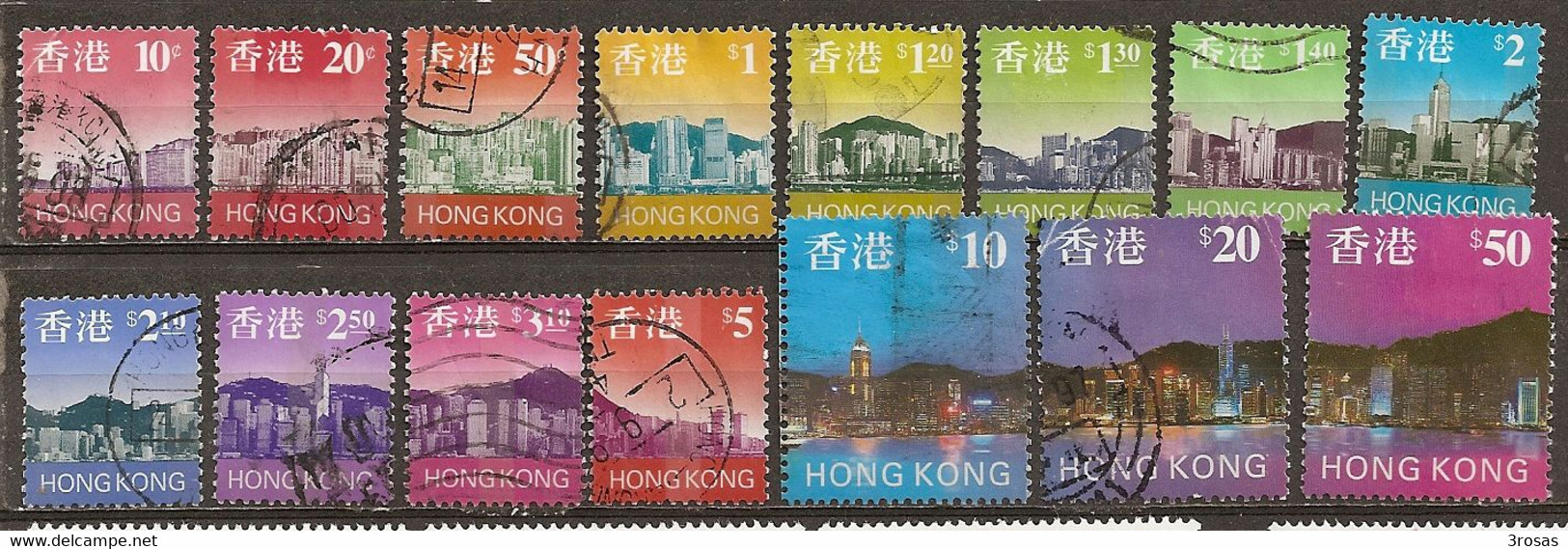 Hong Kong 1997 Panoramic Views Obl (20$ Not Counted) - Gebruikt