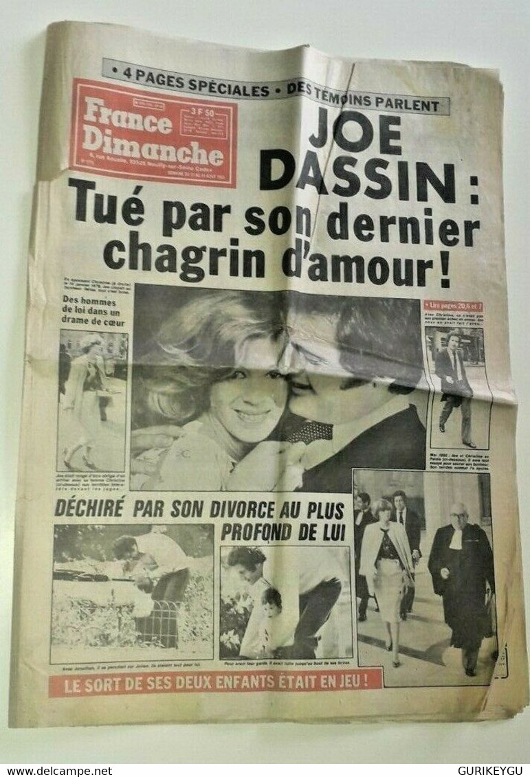 France Dimanche N° 1773 JOE DASSIN  Dalida De 1980 - Lug & Semic