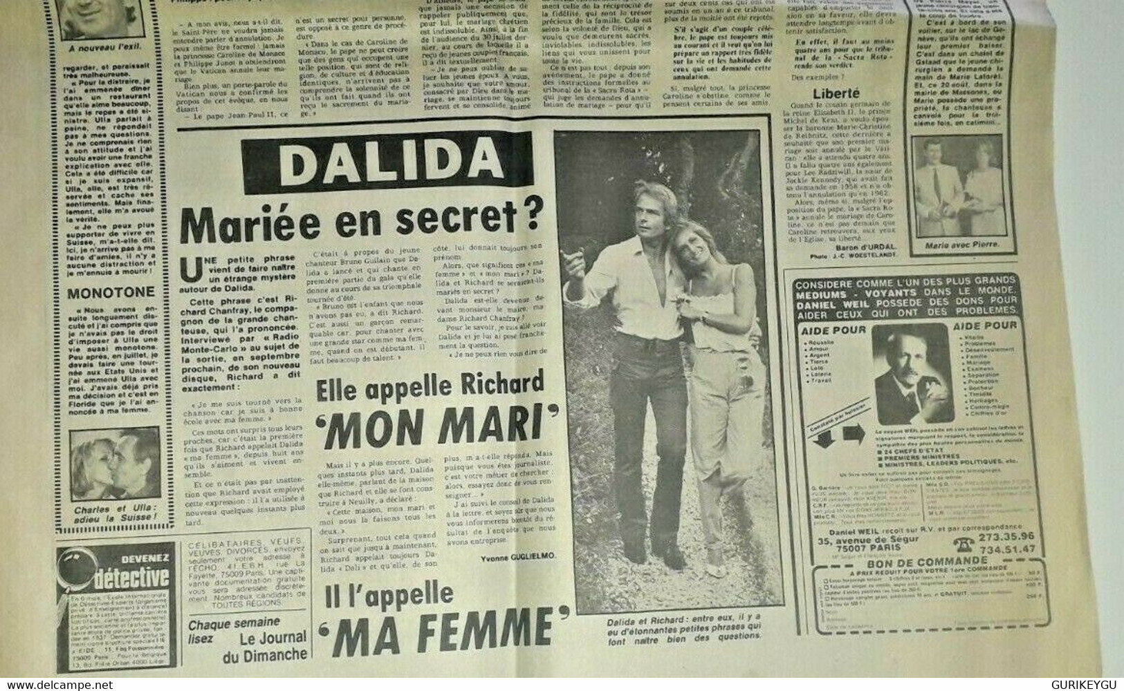 France Dimanche N° 1773 JOE DASSIN  Dalida De 1980 - Lug & Semic