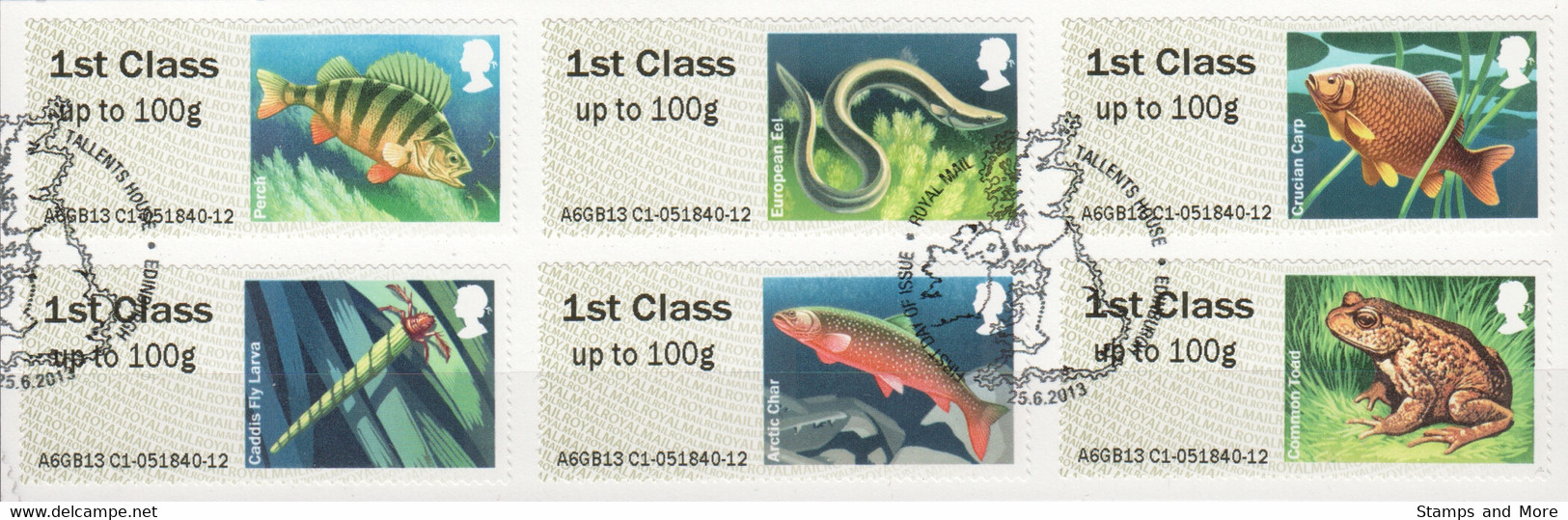 Great Britain Automatenmarken 2013 Mi 53-58 Canceled LIFE AT THE LAKE - Post & Go Stamps