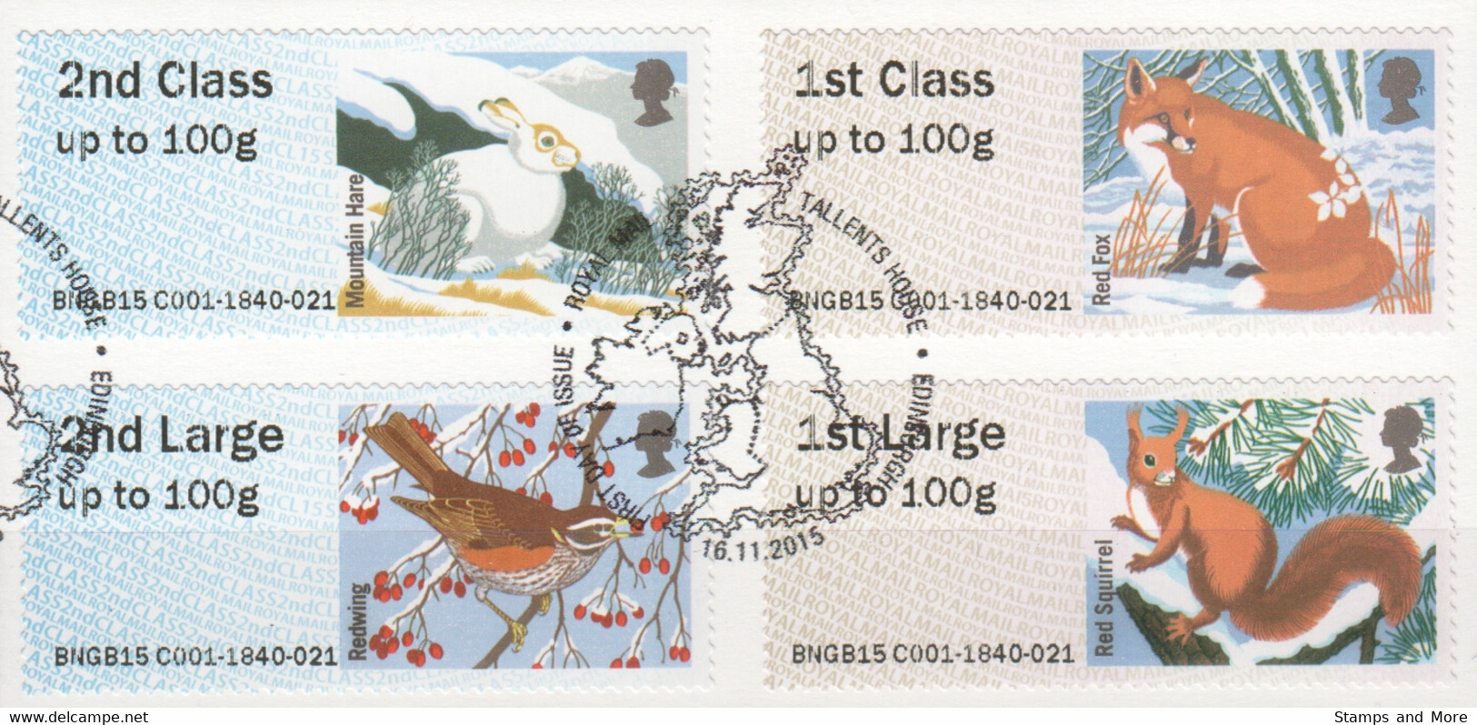 Great Britain Automatenmarken 2015 Mi 99-102 Canceled WINTER FOREST - Post & Go Stamps