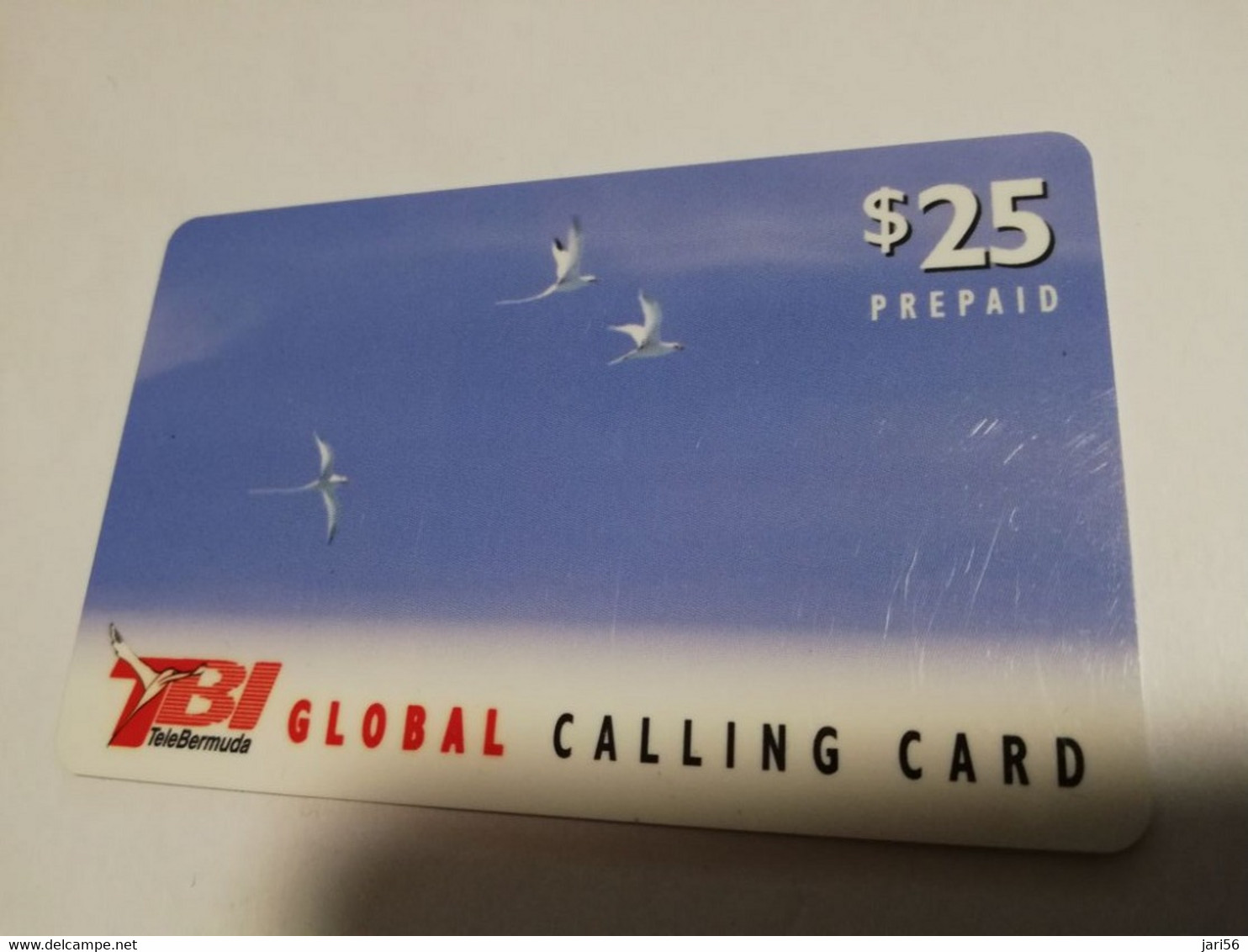 BERMUDA  $25,-  BERMUDA  TB1 GLOBAL  BIRD  SEAGULS       PREPAID CARD  Fine USED  **6659** - Bermudas