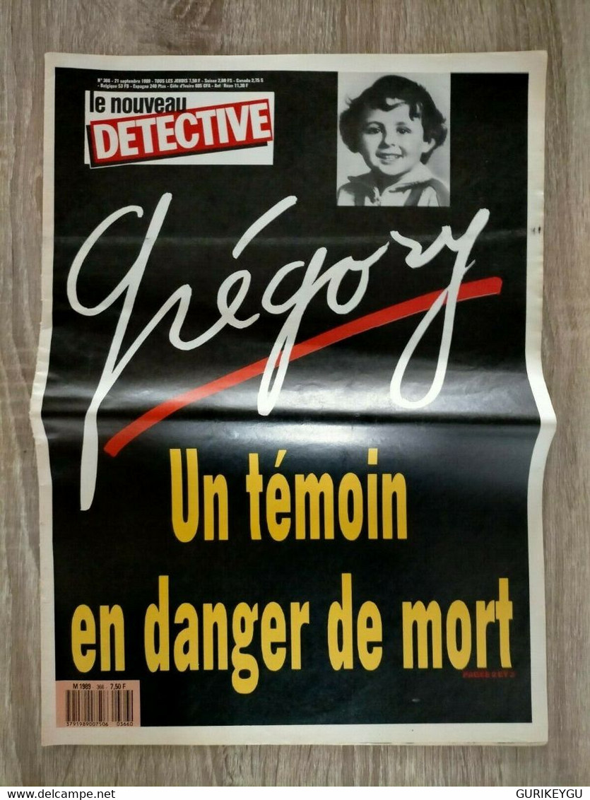 Le Nouveau Detective N° 366 Affaire GREGORY 21/09/1989 Témoin En Danger De Mort - Lug & Semic