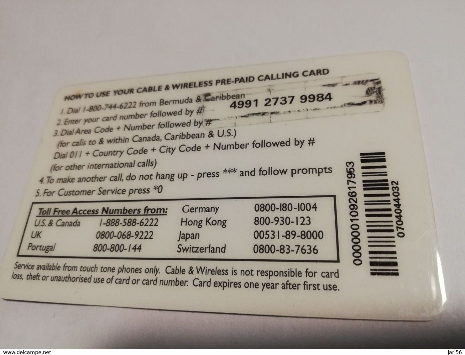 BERMUDA  $10,-   BERMUDA   HOMES & GARDENS   C&W    PREPAID CARD  Fine USED  **6666** - Bermudes