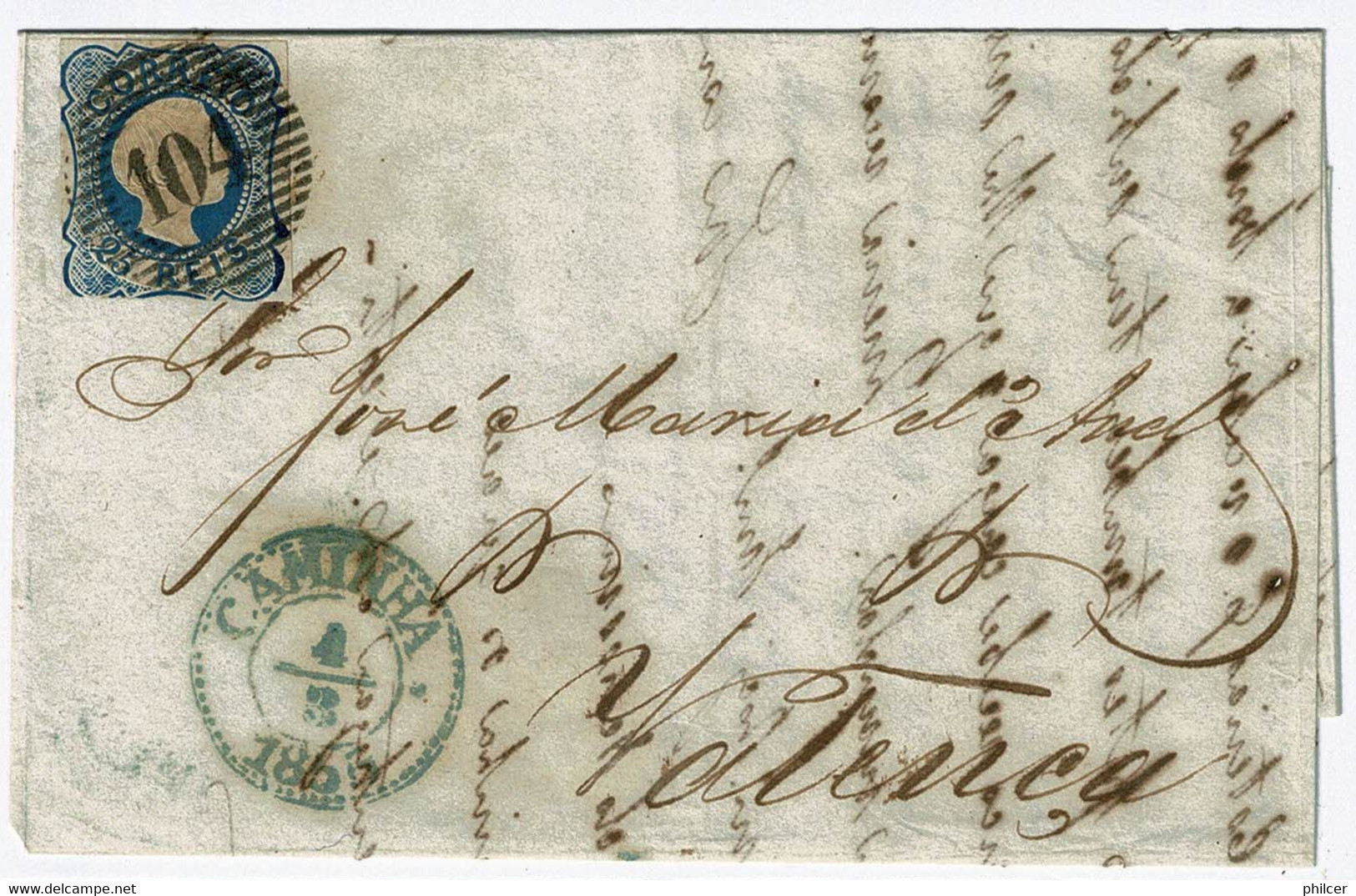 Portugal, 1855, # 6, Caminha-Valença - Brieven En Documenten