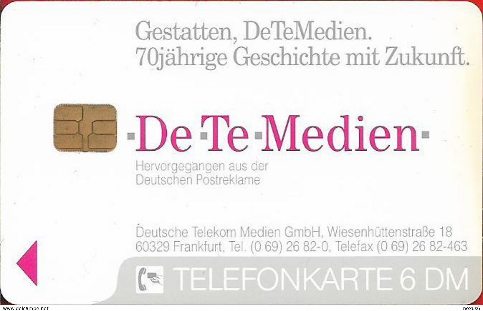 Germany - X 15 - DeTeMedien, 12.1993, 6DM, 5.000ex, Used - X-Series: Werbeserie Mit Eigenwerbung Der Dt. Postreklame GmbH