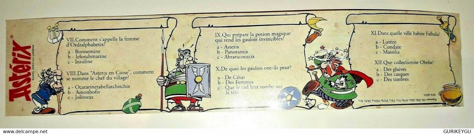 Jeux Fiche Papier Questions Réponses Astérix Obélix 2001 UDERZO GOSCINNY TTBE - Iznogoud