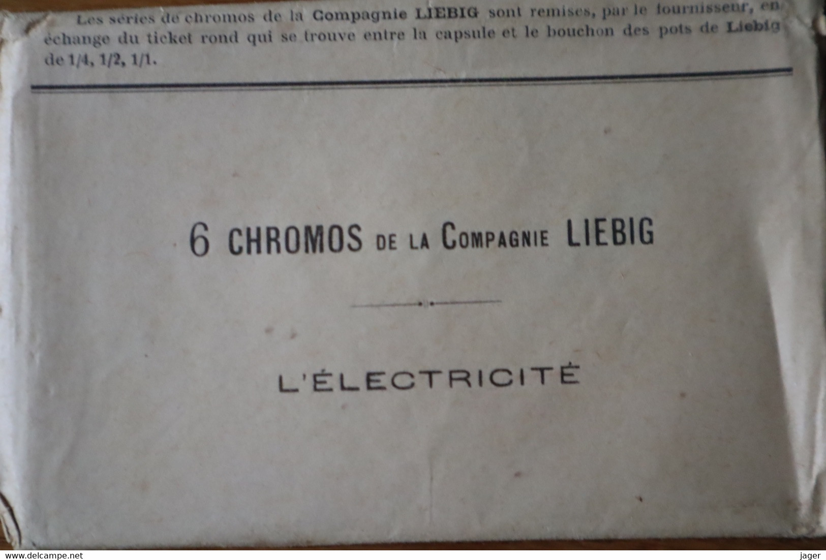 6 Chromos Anciens  LIEBIG L'Electricité Avec Pochette Lot 5 - Liebig