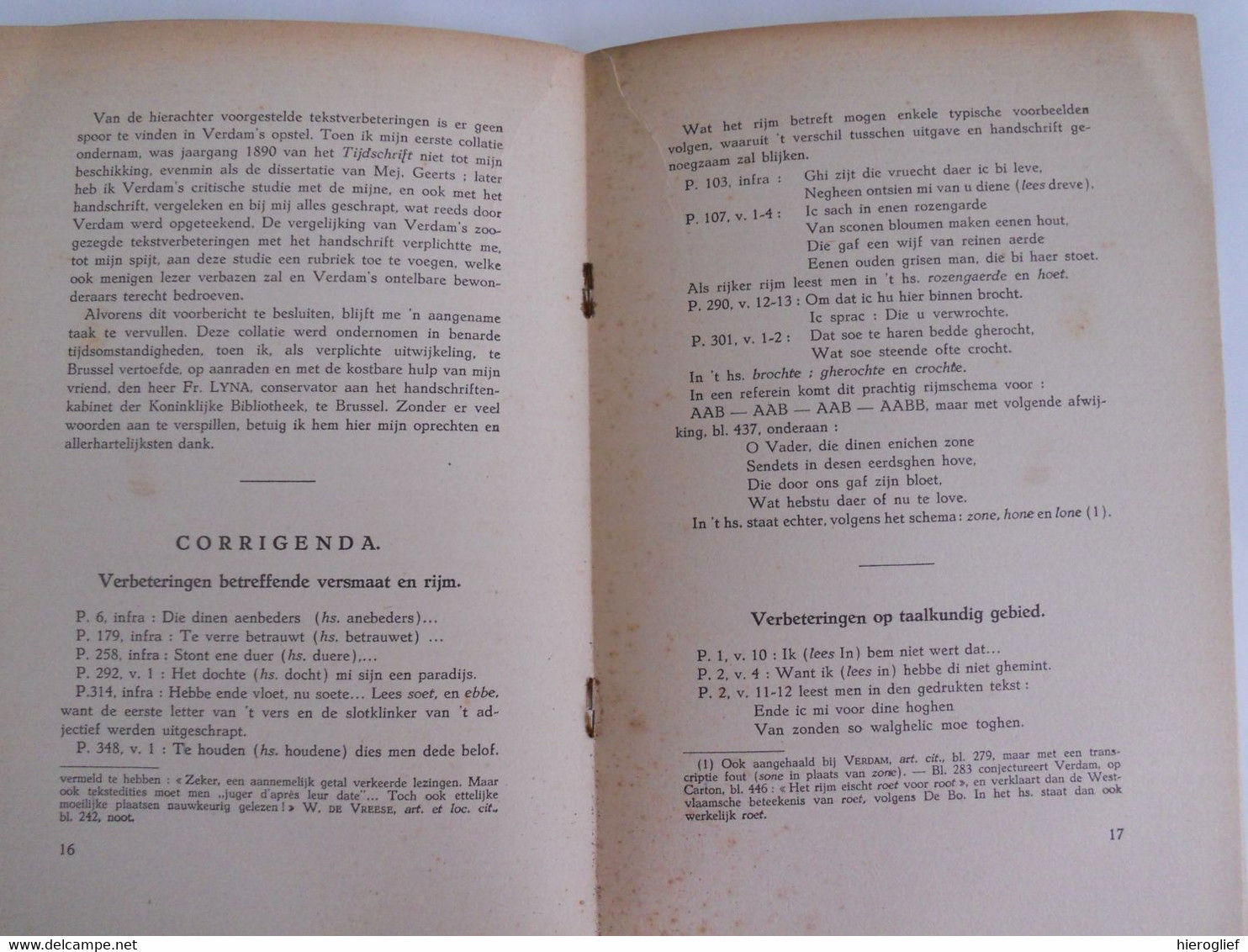 GRUUTHUSE HANDSCHRIFT - tekstverbeterende aanteekeningen op Oudvlaamsche liederen & gedichten Dr Jan-Fr. Gessler brugge