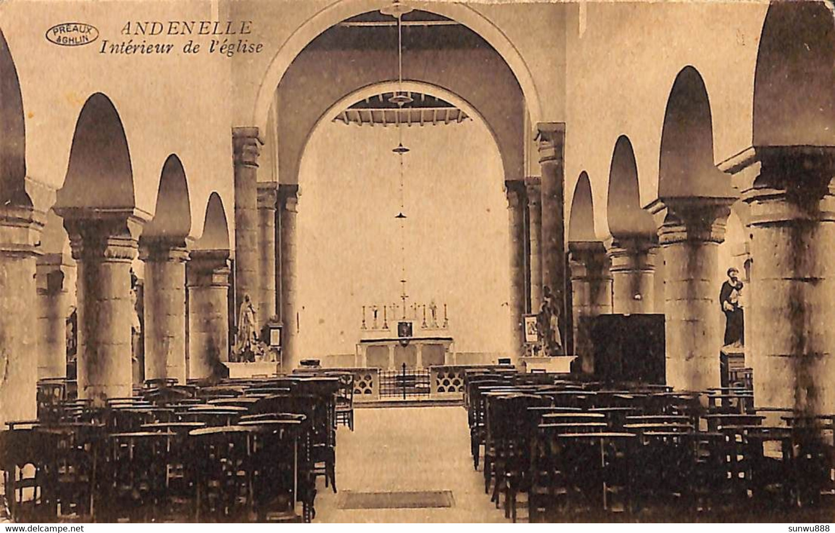 Andenelle - Intérieur De L'Eglise (Préaux, Edit. C. Parmentier-Conrardy) - Andenne