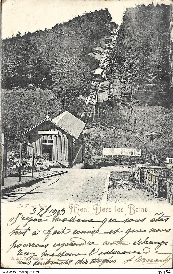 Mont Dore Les Bains  Le Funiculaire CPA 1903 - Thrace