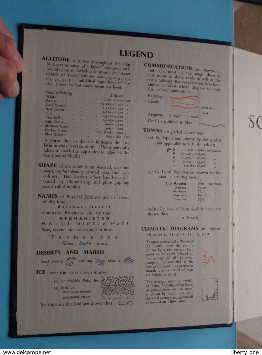 OXFORD SCHOOL ATLAS Second Edition 1956 ( See Photoscans From Some Pages ) COMPLEET ! - Wereld