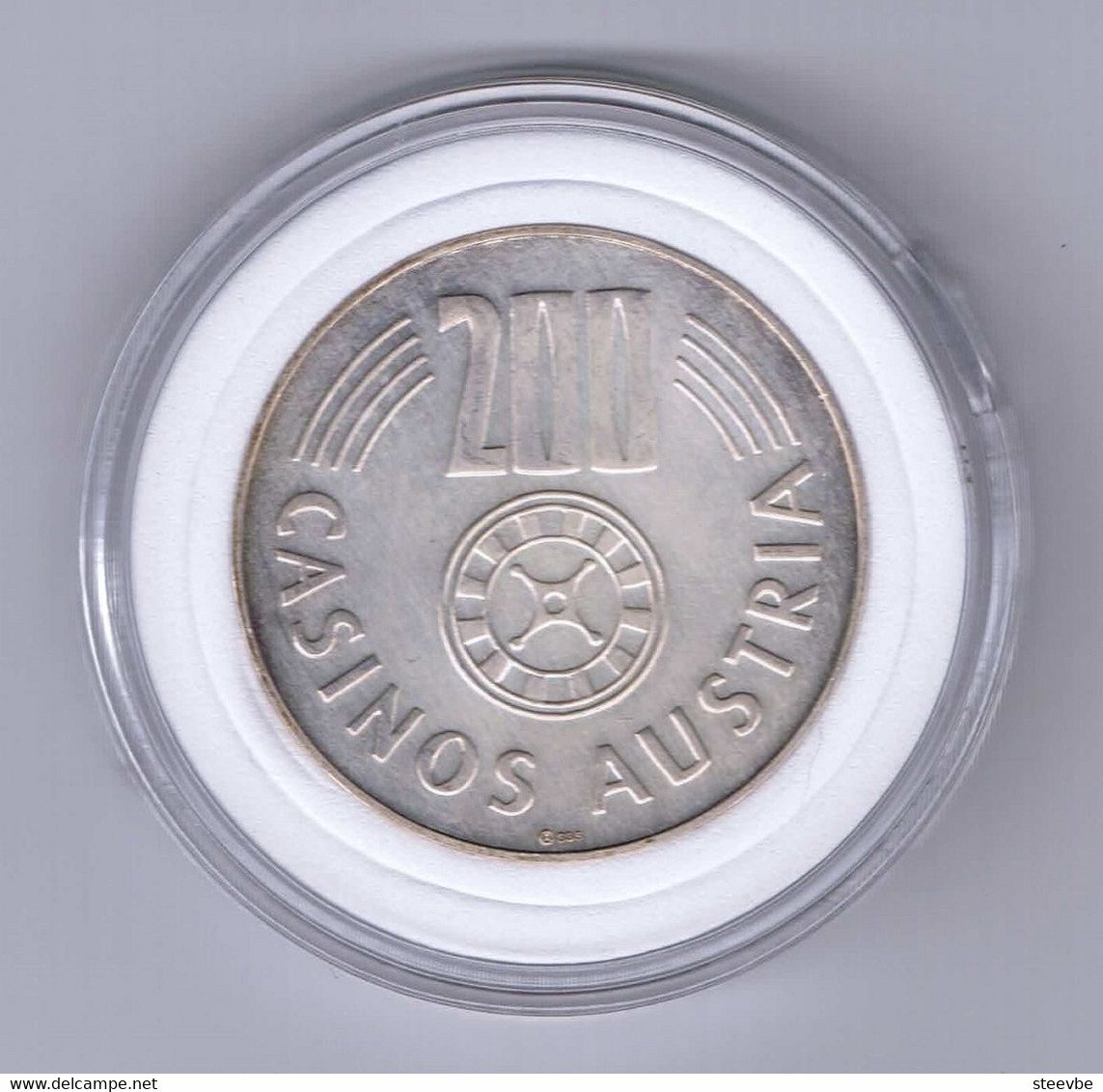 V/ Austria/ Casino Chip Token Silver Casinos Austria 200 ATS 1983 - Casino