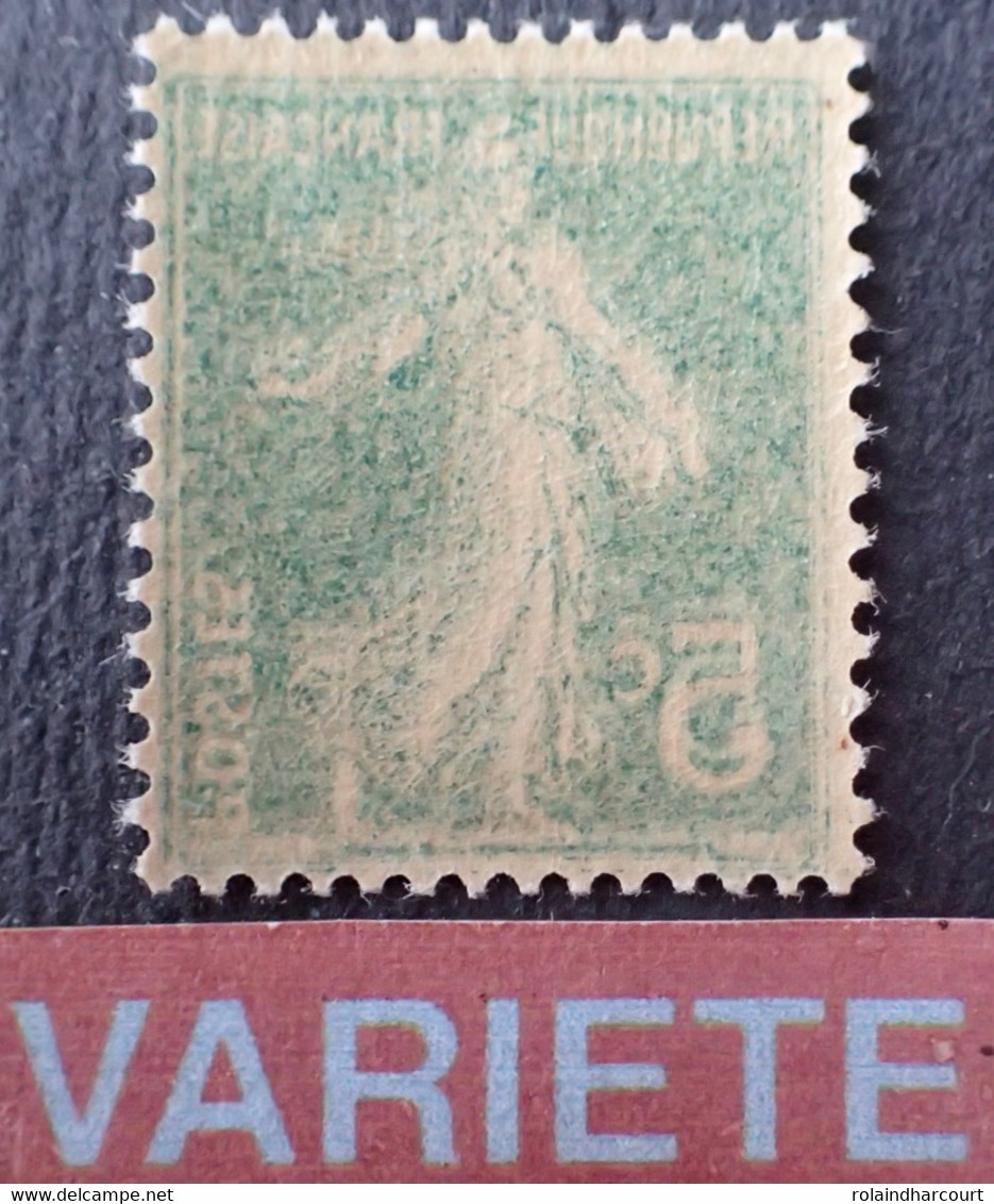 R1189/58 - 1907 - TYPE SEMEUSE CAMEE N°137 (I) NEUF** - SUPERBE VARIETE ➤➤➤ Double Impression RECT0 VERSO - Neufs