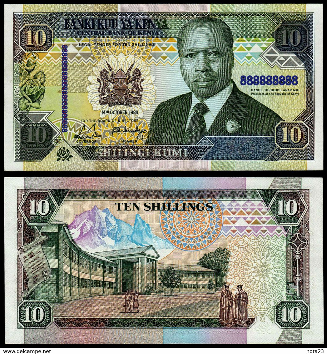 Kenya 10 Shillings 1989, UNC, (P24a)  Banknote - Kenya