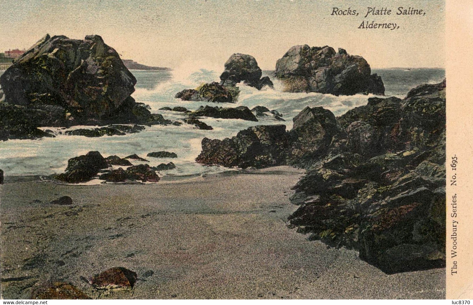 25.08.1909 - Alderney > Londen - Rocks Platte Saline Alderney (# 44) - Alderney