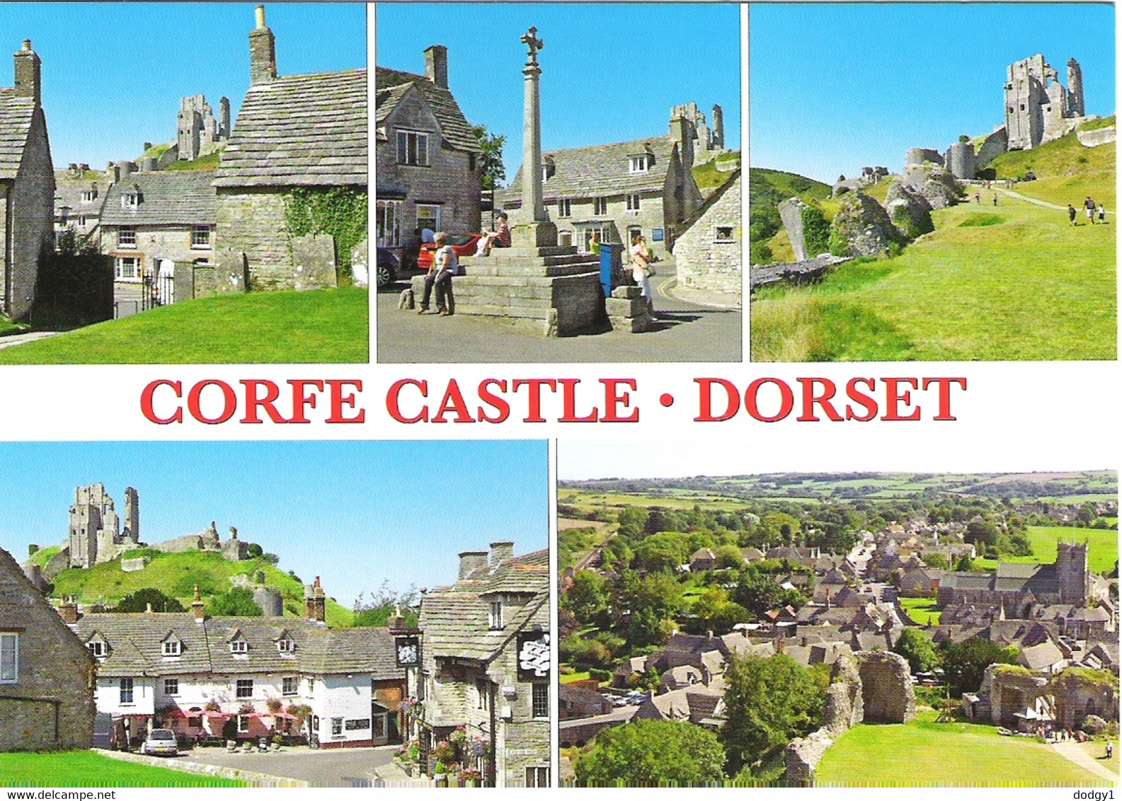 SCENES FROM CORFE CASTLE, DORSET, ENGLAND. UNUSED POSTCARD Ap2 - Swanage