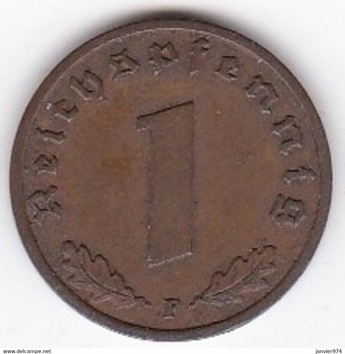 1 Reichspfennig 1937 F STUTGART. Bronze KM# 89 - 1 Reichspfennig