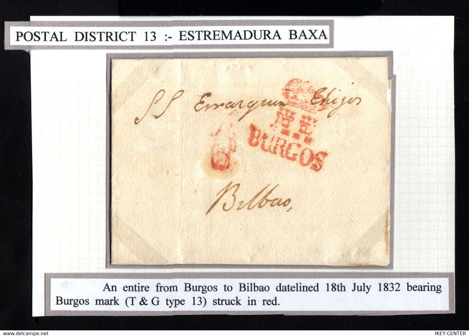 S2499-SPAIN-ESPAÑA-PRE-PHILATELIC LETTER BURGOS To BILBAO 1832.Carta PREFILATELICA.Lettre ESPAGNE - ...-1850 Prephilately