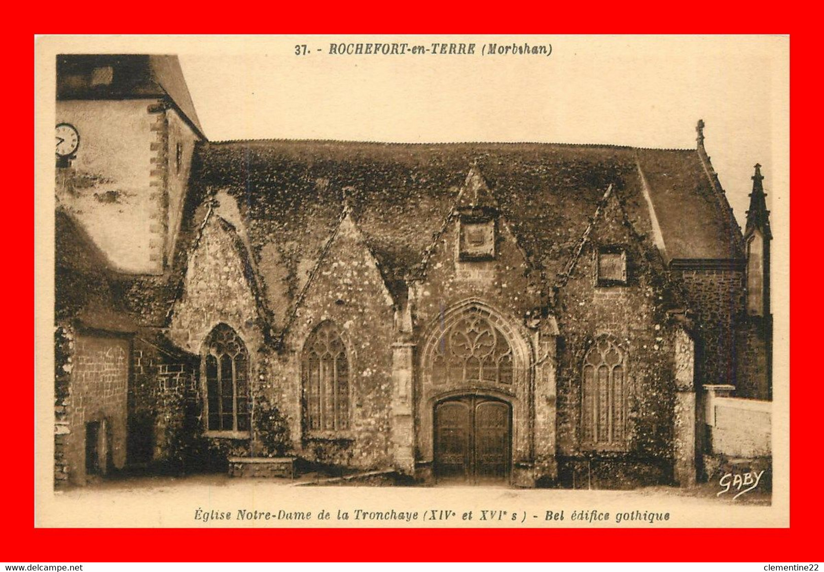 Rochefort En Terre , église Notre Dame De La Tronchaye  ( Scan Recto Et Verso ) - Rochefort En Terre