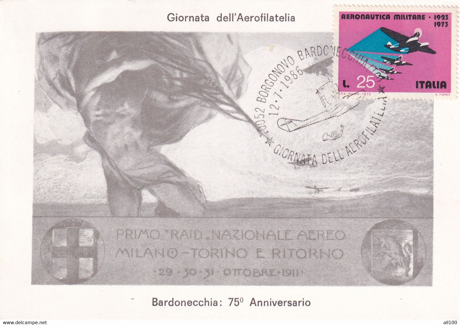 A14469 - GIORNATA DELL'AEROFILATELIA BARDONECCHIA 75 ANNIVERSARIO - Filatelistische Kaarten