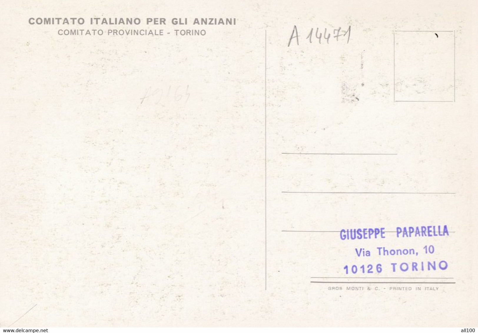 A14471 - GIORNATA NAZIONALE DELL' ANZIANO 1969 - National Day Of The Elderly PEOPLE - COMITATO ITALIANO PER GLI ANZIANI - Tarjetas Filatélicas