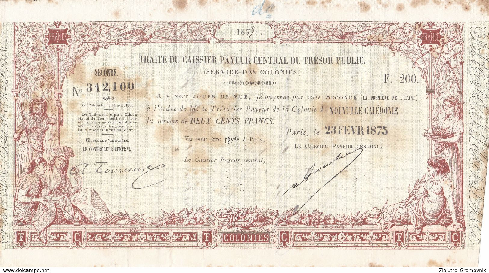 NOUMEA 200 Francs ! French Indochina Nouvelle Caledonie !!!  Extremely Rare Scarce Banknote !!!  RRR - Nouvelle-Calédonie 1873-1985