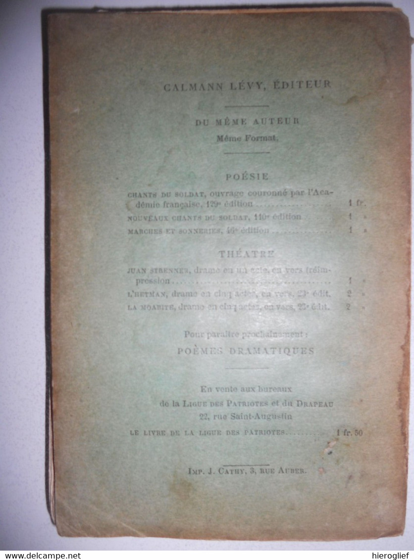 REFRAINS MILITAIRES par Paul Déroulède armée soldats drapeau miliciens sonnet 1889 paris calmann lévy