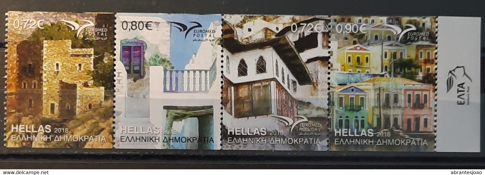 2018 - Greece - MNH - EuroMed - Houses Of Mediterranean - Complete Set Of 4 Stamps From The Booklet - Ungebraucht