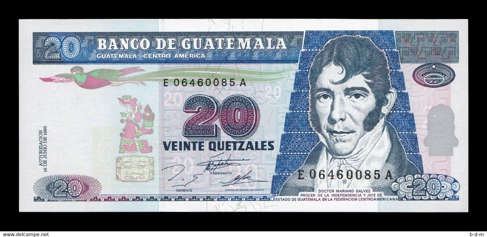 Guatemala 20 Quetzales 1995 Pick 93 EBC+ XF+ - Guatemala
