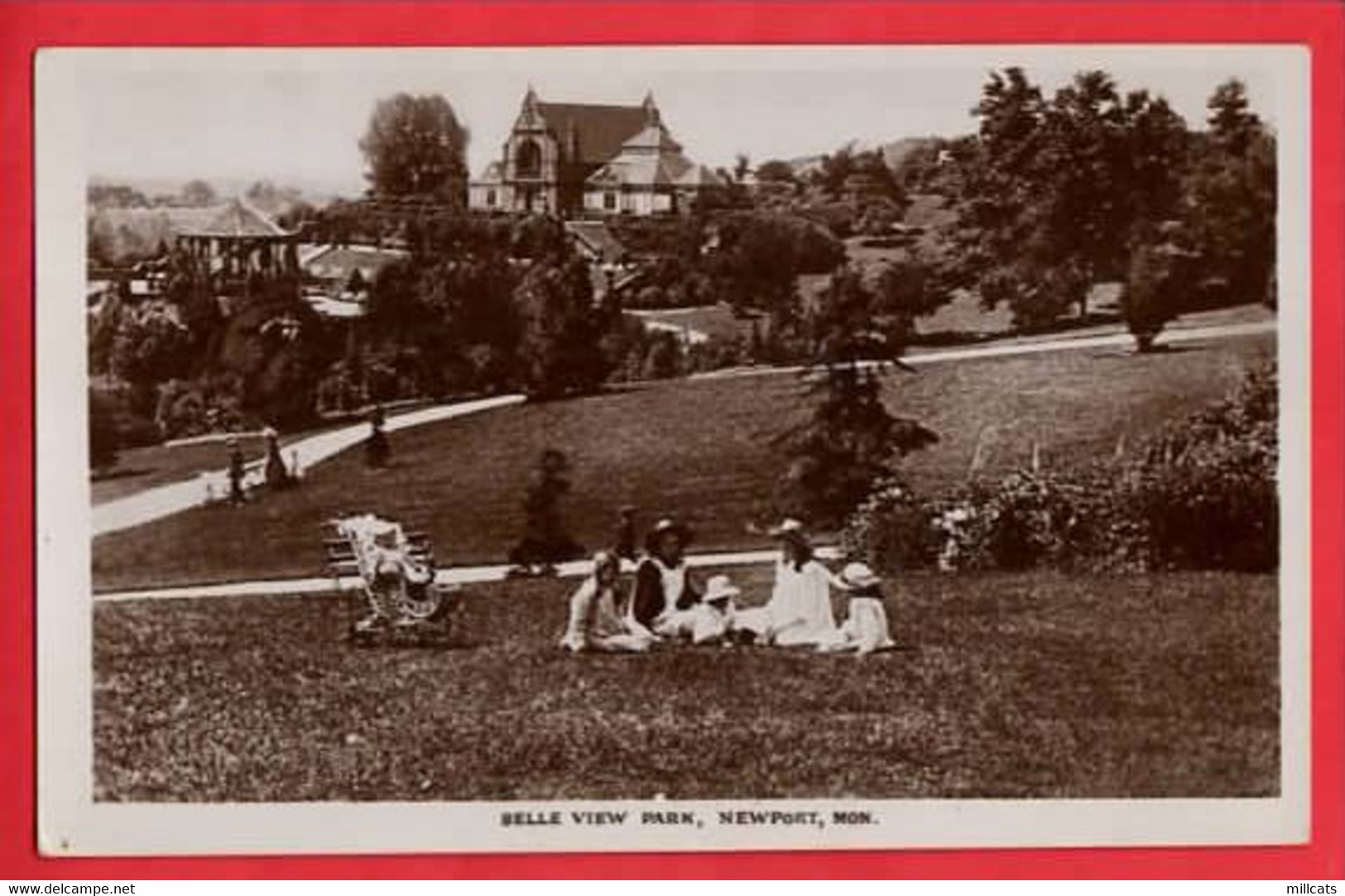 UK WALES MONMOUTHSHIRE NEWPORT  BELLE VIEW PARK RP + CHILDREN Pu 1927 - Monmouthshire