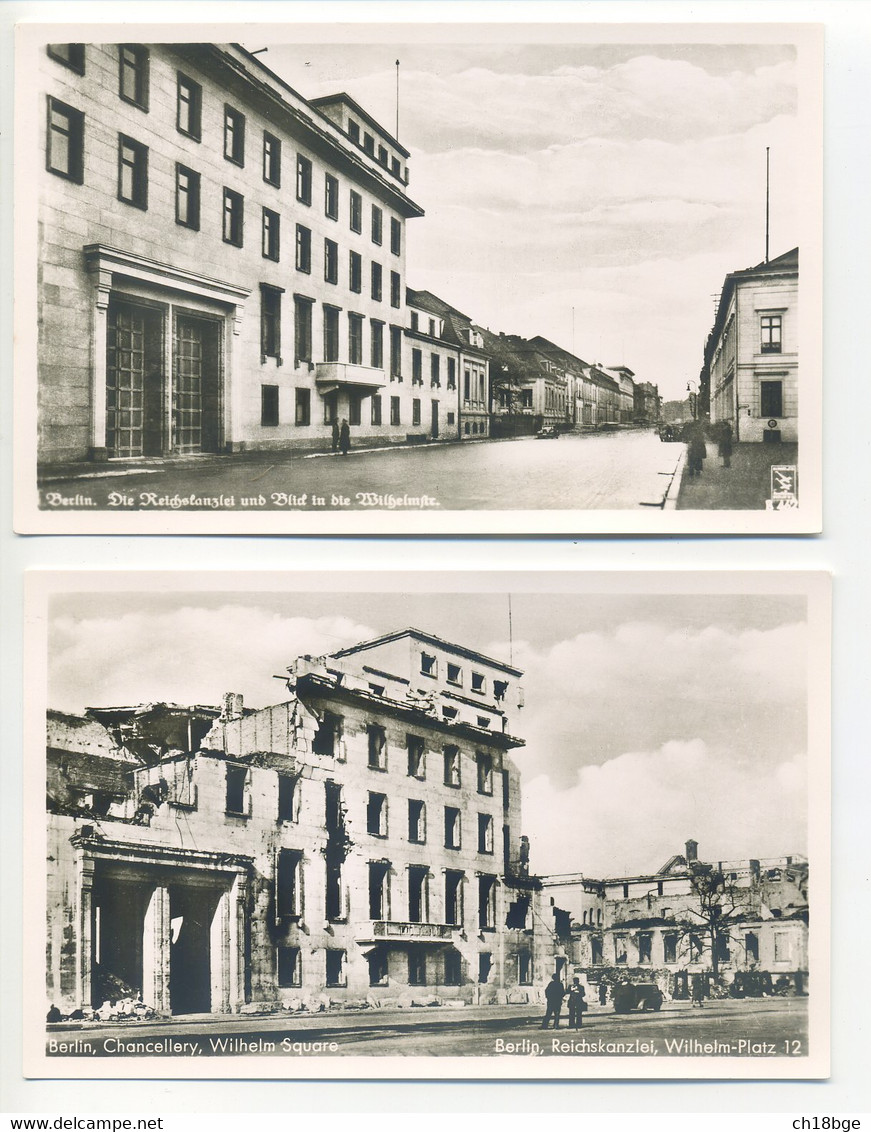 2 AK Berlin - Reichskanzlei, Wilhelm Platz - Chancellery, Wilhelm Square - Before And After The War - Other & Unclassified